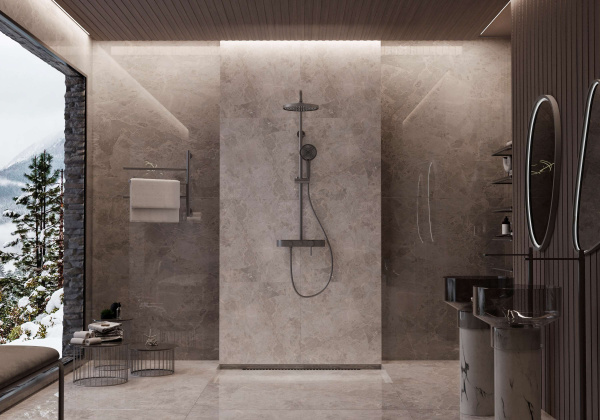 Душевая стойка VSFS-402GM, вороненая сталь