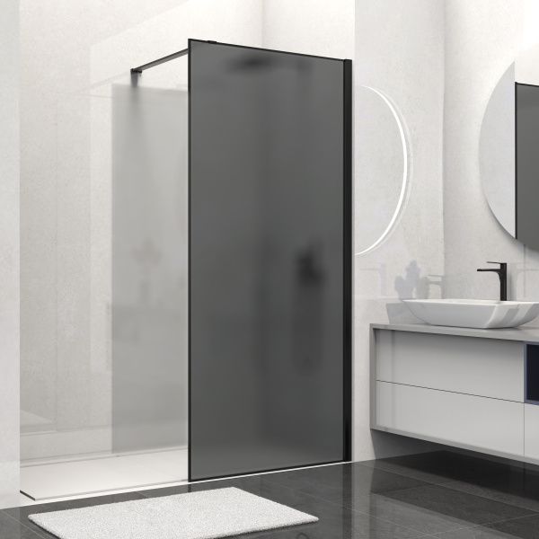 Душевая перегородка Walk-In VSW-1HS100GFB, 1000*2000, черный матовый, стекло матовое тонированное Душевая перегородка Walk-In VSW-1HS100GFB, 1000*2000, черный матовый, стекло матовое тонированное