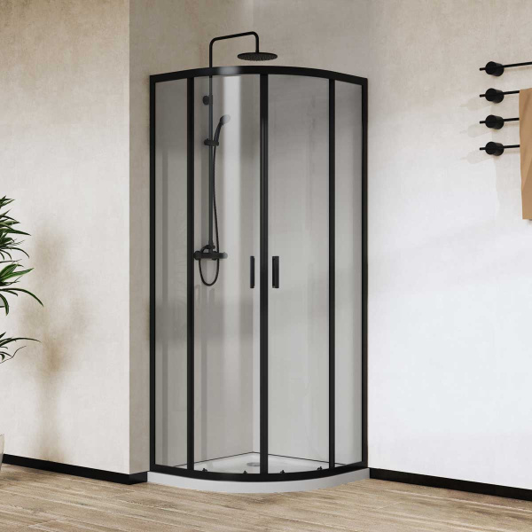 Душевой уголок City VSQ-5CT900CLB, 900*900, черный матовый, стекло прозрачное  Душевой уголок City VSQ-5CT900CLB, 900*900, черный матовый, стекло прозрачное