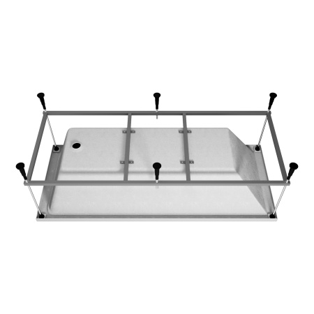 Ванна акриловая Vincea VBT-2G170-FR с каркасом 1700*700*470, пристенная, цвет белый