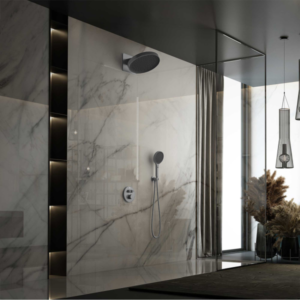 Душевой комплект Inspire VSFW-3I22MT3GM встраиваемый, термостат, двухрежимный, вороненая сталь