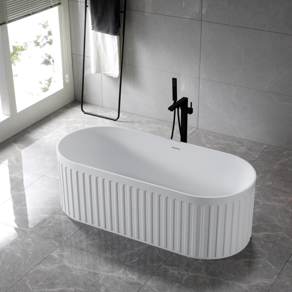 Ванна Солид Серфейс (Solid Surface) Vincea VBT-4S09MW, 1700*750*550, белый матовый, щелевой перелив