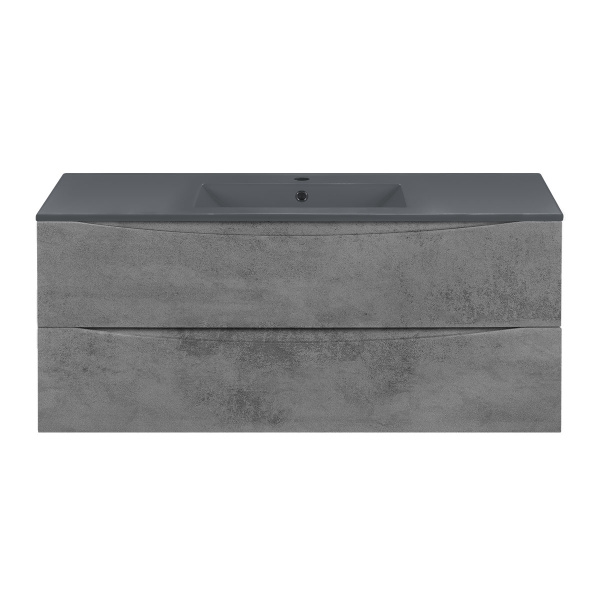 База под керамическую раковину Mia 1200 подвесная, 2 выкатных ящика soft close, Beton