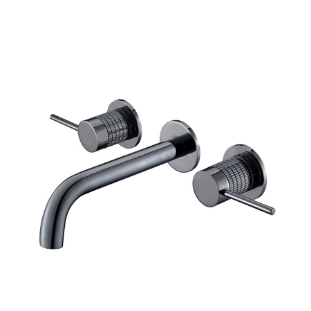 Смеситель для раковины Грув (Groove) VBFW-4G1GM встраиваемый, вороненая сталь