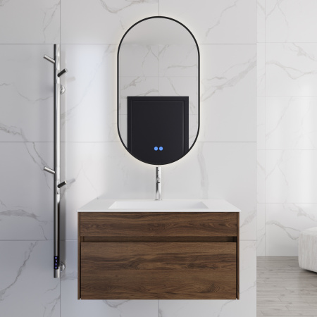 База под раковину Кьяра (Chiara) 800 подвесная, 1 выкатной ящик микролифт, Дуб Чарльстон (C.Oak)