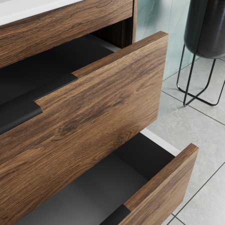 База под раковину Кьяра 2D (Chiara 2D) 800 подвесная, 2 выкатных ящика микролифт, С.Oak