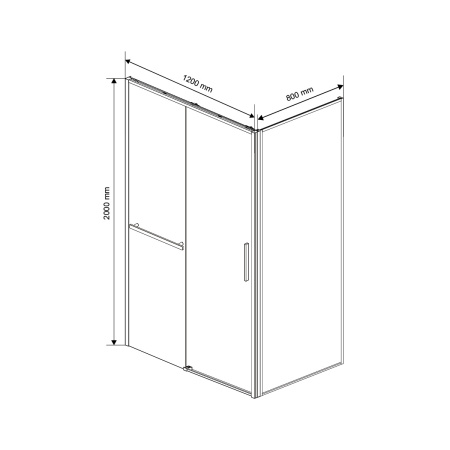 Душевой уголок Слим Софт (Slim Soft) VSR-1SS8012CLGM, 1200*800, вороненая сталь, стекло прозрачное