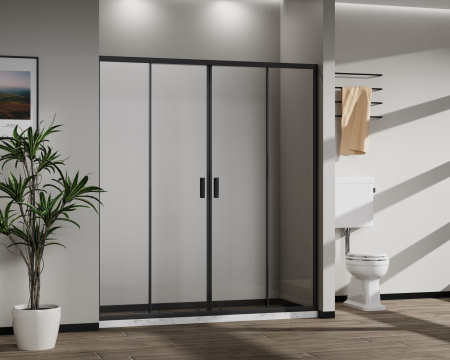 Душевая дверь Сити (City) VDS-5CT2170CLB, 1700, черный, стекло прозрачное
