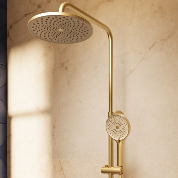 Душевая стойка Феерие (Feerie) VSFS-5FE1BG с изливом, брашированное золото