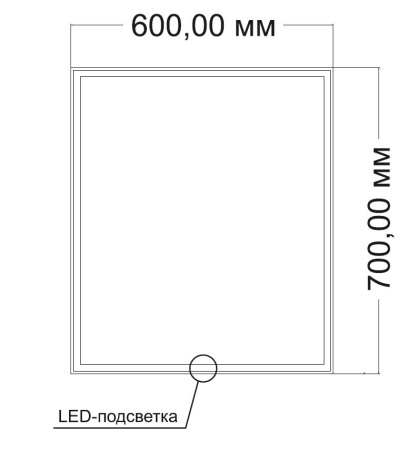 Зеркало с подсветкой VLM-3VN6007-2 600х700 c сенсорным выключателем и диммером, антизапотевание