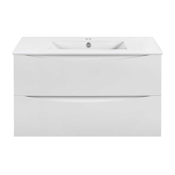 База под керамическую раковину Mia Slim 900 подвесная, 2 выкатных ящика soft close, G.White