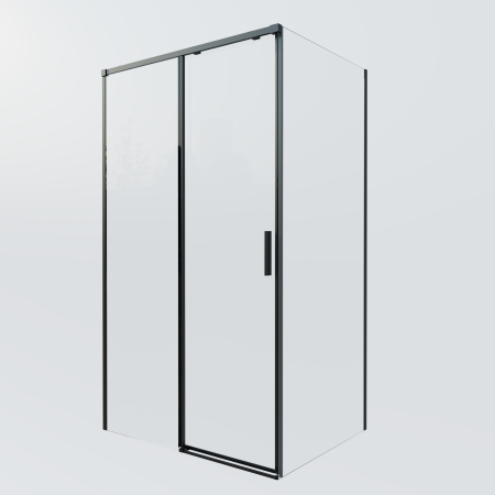 Душевой уголок Софт 2 (Soft 2) VSR-3SO28010CLB, 1000*800, черный, стекло прозрачное