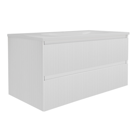 База под раковину Велле (Welle) 1000 подвесная, 2 выкатных ящика микролифт, Белый матовый софт-тач