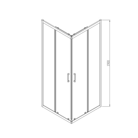 Душевой уголок Альфа (Alpha) VSS-3AL900CL, 900*900, хром, стекло прозрачное