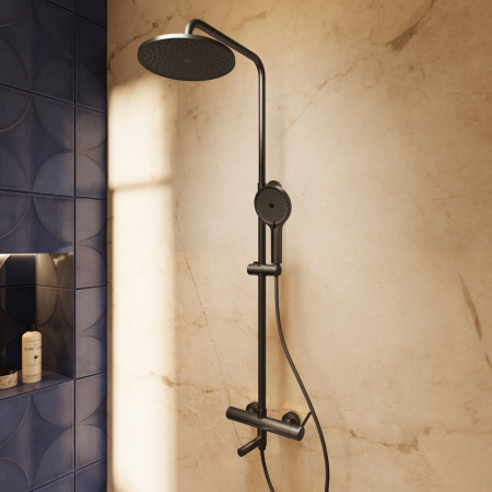 Душевая стойка Феерие (Feerie) VSFS-5FE1MB с изливом, черный