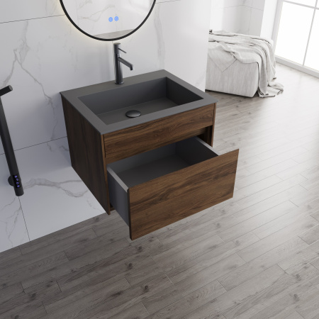 База под раковину Кьяра (Chiara) 600 подвесная, 1 выкатной ящик микролифт, Дуб Чарльстон (C.Oak)