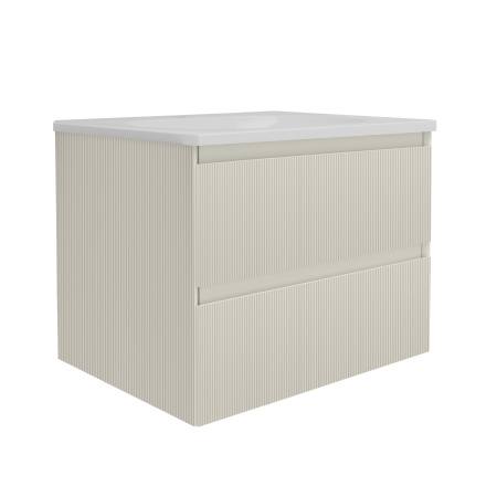 База под раковину Велле (Welle) 600 подвесная, 2 выкатных ящика микролифт, Бежевый матовый софт-тач