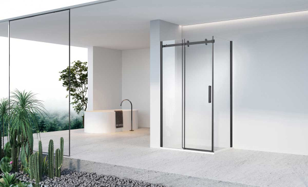 Душевой уголок Como-N VSR-4CN8015CLB, 1500*800, черный, стекло прозрачное Душевой уголок Como-N VSR-4CN8015CLB, 1500*800, черный, стекло прозрачное