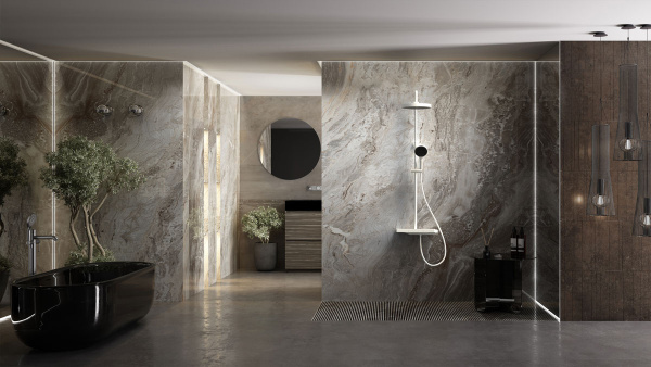 Душевая стойка Inspire VSFS-3I12TW термостатическая с изливом, 30см верх.душ, белый