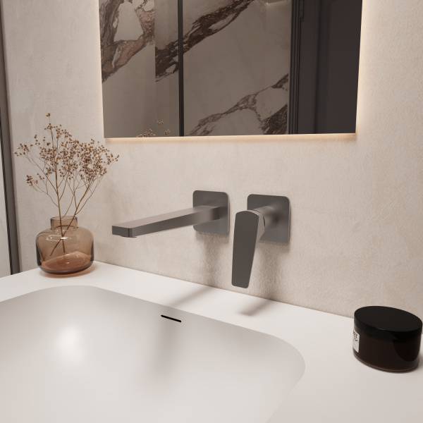 Смеситель для раковины Puro VBFW-5P01GM встраиваемый однорычажный, вороненая сталь