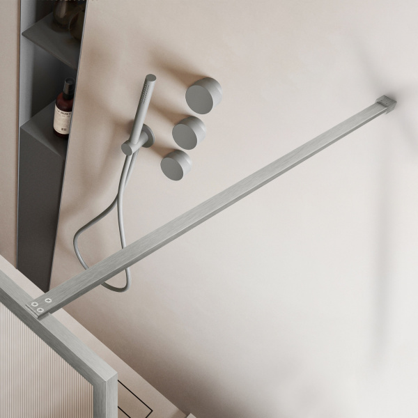 Душевая перегородка Волк-Ин (Walk-In) VSW-1HP900FLBN, 900*2000, брашированный никель, стекло рифленое