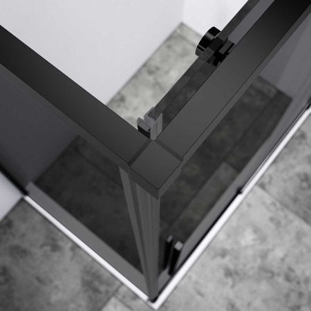 Душевой уголок Слим-Н (Slim-N) VSR-4SN8014CGB, 1400*800, черный, стекло тонированное