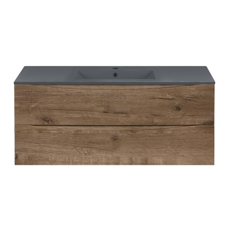 База под керамическую раковину Миа (Mia) 1200 подвесная, 2 выкатных ящика микролифт, Винтажный дуб (V.Oak)