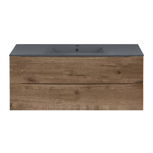 База под керамическую раковину Mia 1200 подвесная, 2 выкатных ящика soft close, V.Oak