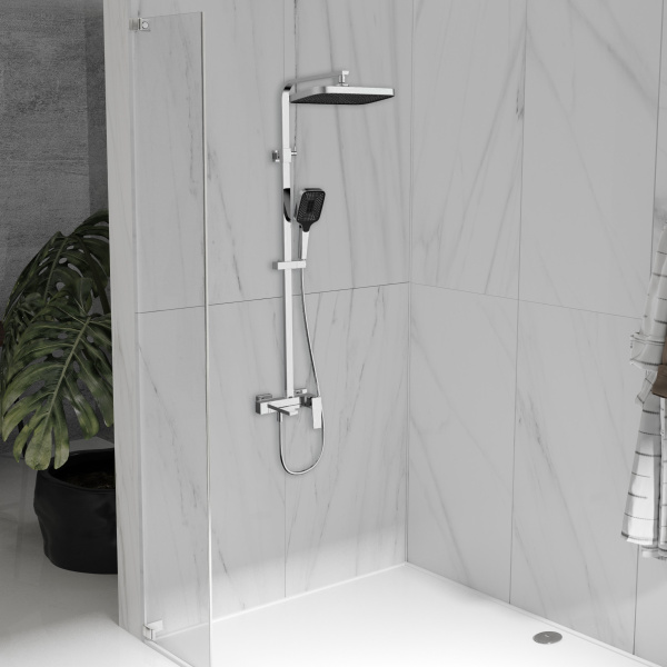 Душевая стойка Dice VSFS-4C12CH с изливом, хром