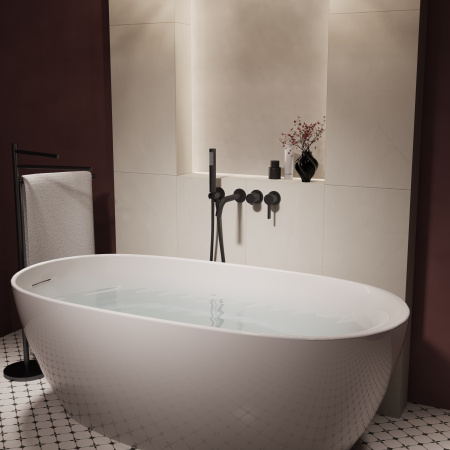 Смеситель для ванны Вилла (Villa) VTFW-1VL1MB, встраиваемый, черный