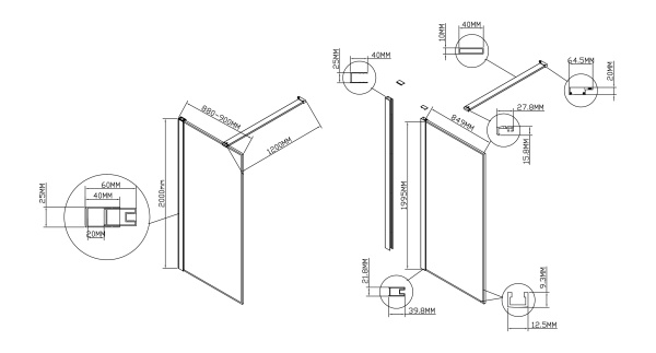 Душевая перегородка Walk-In VSW-1HS900CL, 900*2000, хром, стекло прозрачное Душевая перегородка Walk-In VSW-1HS900CL, 900*2000, хром, стекло прозрачное