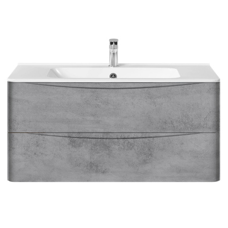 База под раковину Паола (Paola) 1000 подвесная, 2 выкатных ящика микролифт, Beton