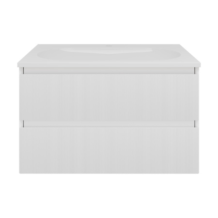 База под раковину Велле (Welle) 800 подвесная, 2 выкатных ящика микролифт, Белый матовый софт-тач