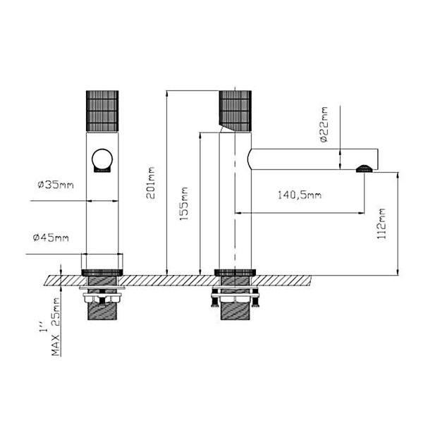 Смеситель для раковины Groove VBF-4G1MB, черный Смеситель для раковины Groove VBF-4G1MB, черный