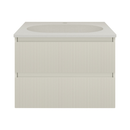 База под раковину Велле (Welle) 600 подвесная, 2 выкатных ящика микролифт, Бежевый матовый софт-тач