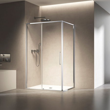 Душевой уголок Слим 8мм (Slim 8mm) VSR-6SL8012CL, 1200*800, хром, стекло прозрачное