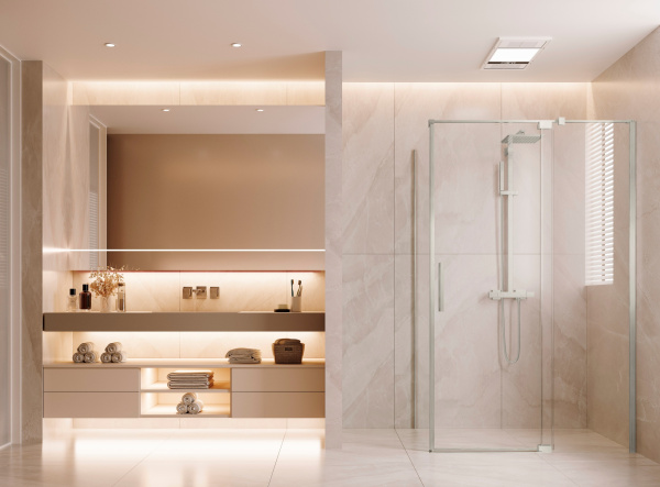 Душевой уголок Экстенза (Extenza) VSR-4EX901090CLBN, 900/1000*900, брашированный никель, стекло прозрачное