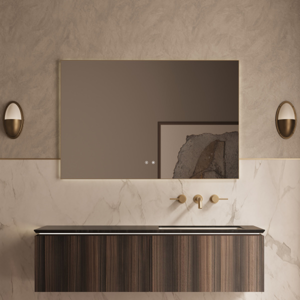 База под раковину Luxe 1400 подвесная, 2 выкатных ящика soft close, натуральный орех