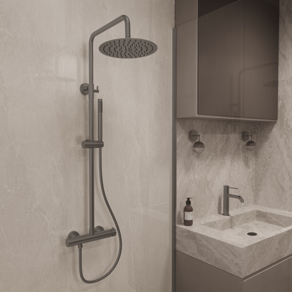 Душевая стойка City VSFS-4CT1GM, вороненая сталь