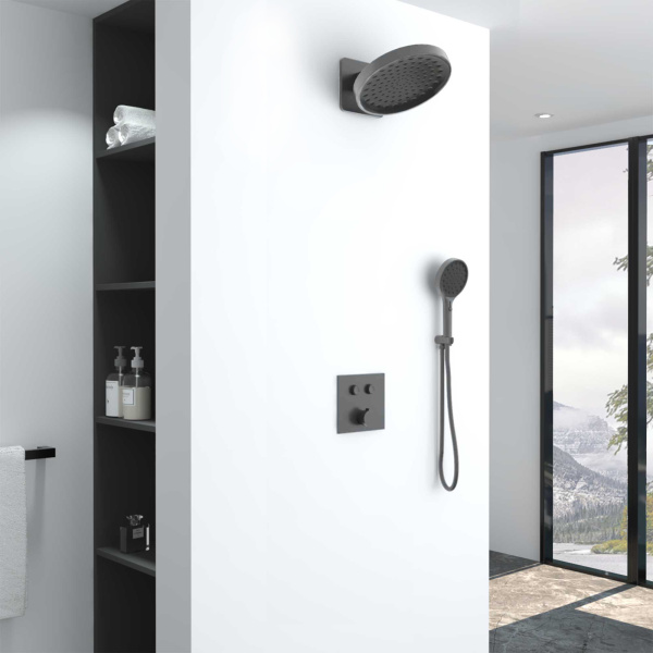 Душевой комплект Inspire VSFW-421I3GM встраиваемый, двухрежимный, вороненая сталь