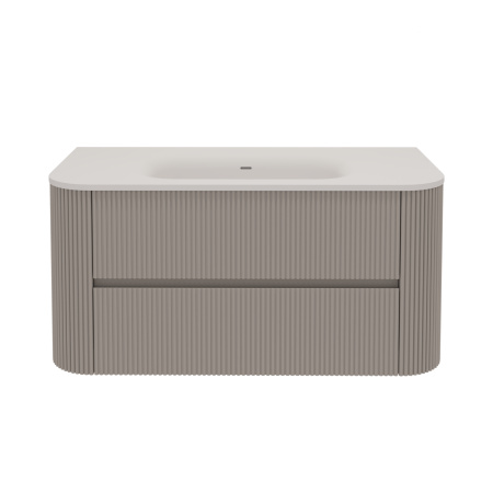 База под раковину Альто (Alto) 1000 подвесная, 2 выкатных ящика микролифт, светло-серый матовый