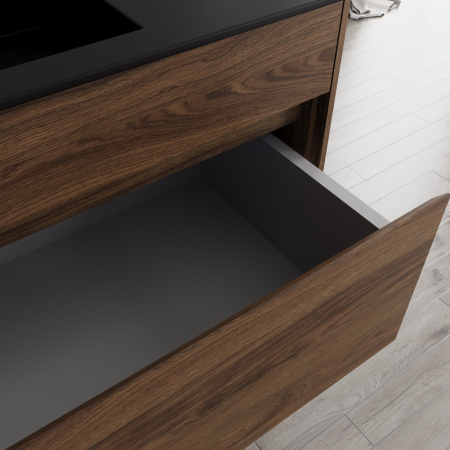 База под раковину Кьяра (Chiara) 1000 подвесная, 1 выкатной ящик микролифт, Дуб Чарльстон (C.Oak)