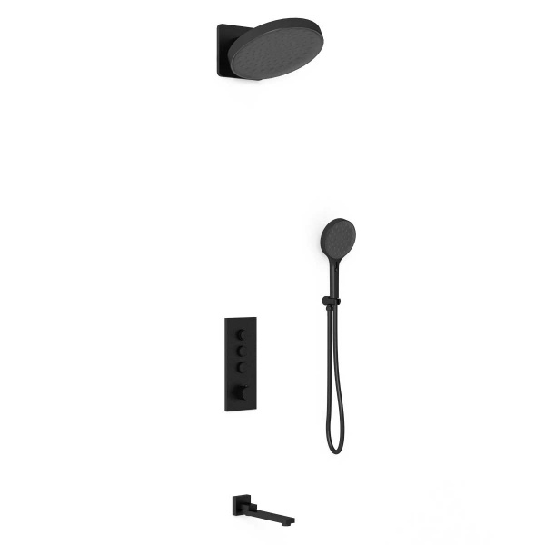 Душевой комплект Inspire VSFW-433TI3MB встраиваемый, термостатический, трехрежимный, черный