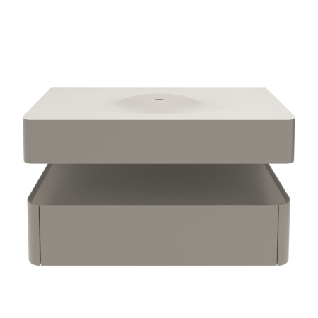 База под раковину Каприз (Caprise) 1000 подвесная, 1 выкатной ящик микролифт, светло-серый матовый