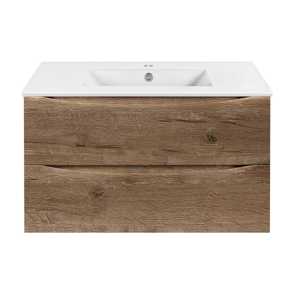 База под керамическую раковину Mia 900 подвесная, 2 выкатных ящика soft close, V.Oak