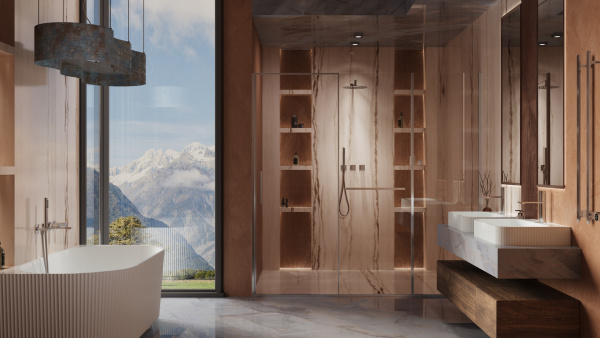 Душевой комплект Alto VSFW-6AL1GM встраиваемый, 2 режима, 30см S304 верх душ, вороненая сталь