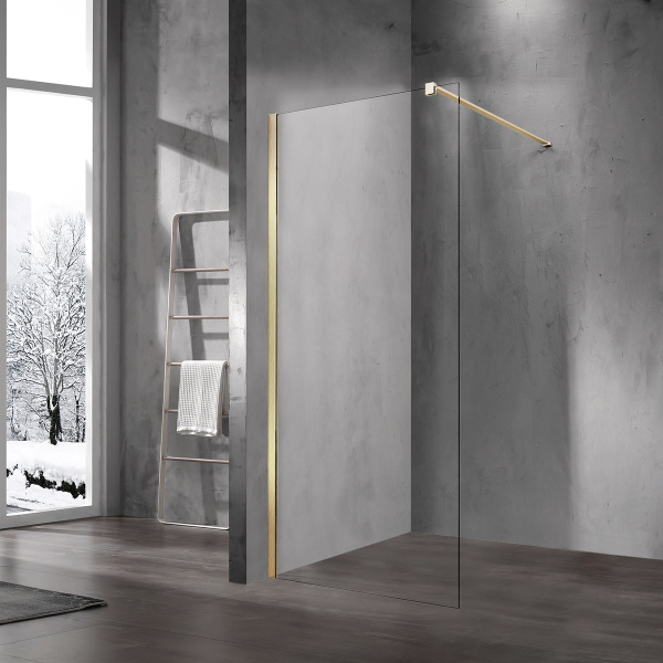 Душевая перегородка Walk-In VSW-1H100CLG, 1000*2000, матовый золотой, стекло прозрачное Душевая перегородка Walk-In VSW-1H100CLG, 1000*2000, матовый золотой, стекло прозрачное