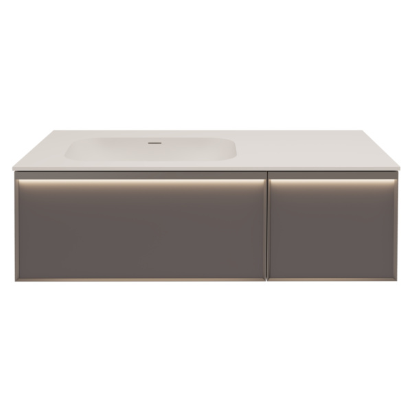 База под раковину Elise 1200 подвесная, 2 выкатных ящика soft close, серый матовый
