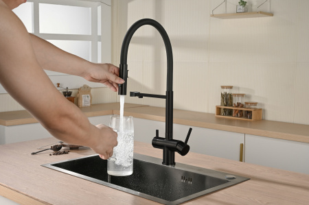 Смеситель для кухни Vincea VKF-120MB, черный