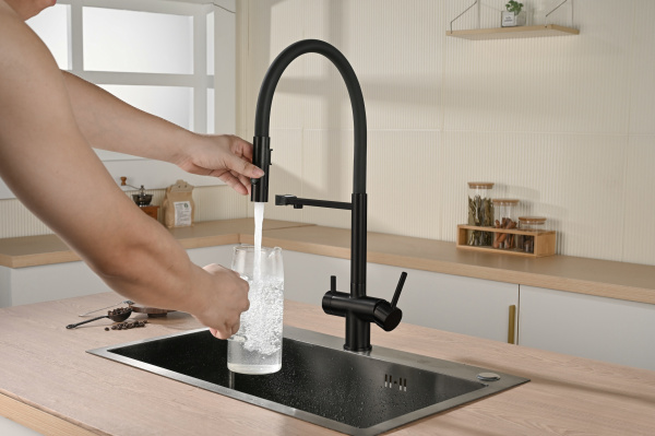 Смеситель для кухни Vincea VKF-120MB, черный